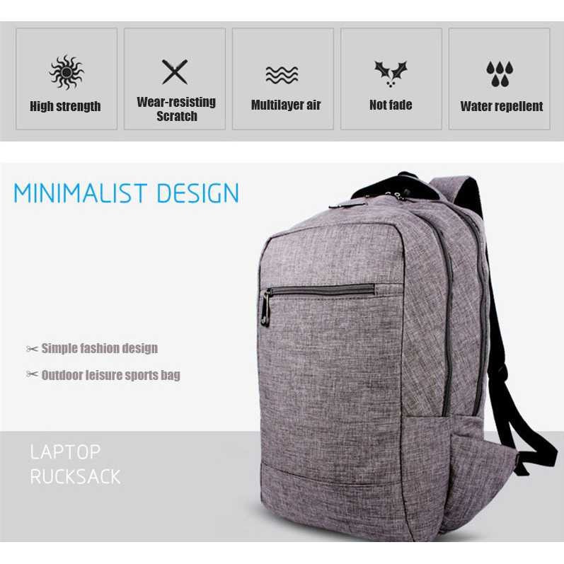 Tas ransel backpack Laptop nylon 14 inch Solid