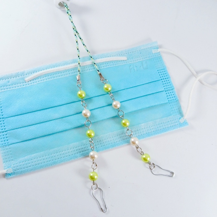 Strap Masker Mutiara Strap Mask / Tali Masker Hijab Konektor hijab Kalung Masker Mutiara Warna