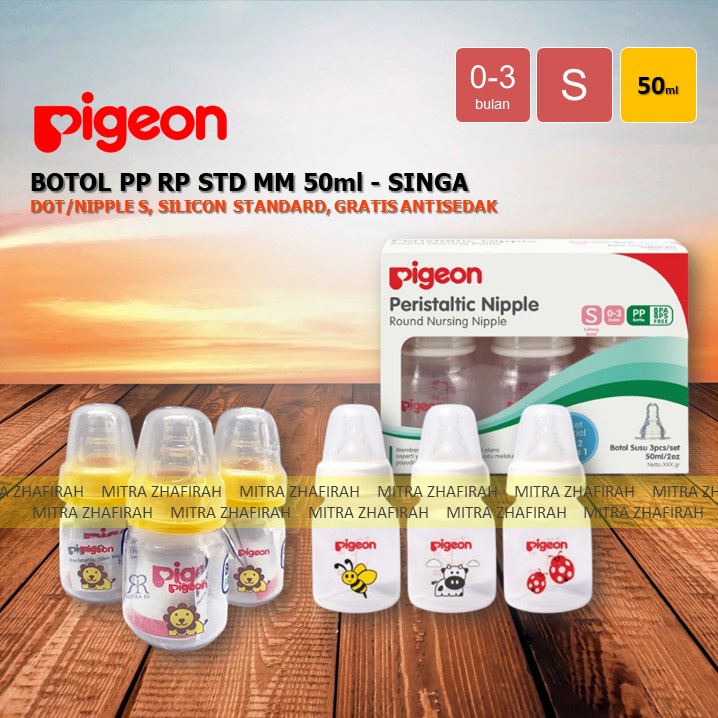 ✅MZ✅ PIGEON PP RP STD MM 50ml SINGA SAPI KEPIK LEBAH - Botol SUSU PIGEON 50ml PP RP STD MM - Botol PIGEON 50ml PP RP STD MM