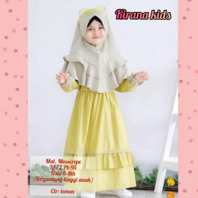 Gamis Anak Perempuan 3-10tahun 3tahun 4tahun 5tahun 6tahun 7tahun 8tahun 9tahun LECETIA KISD