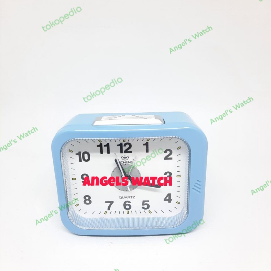 Jam weker polos beep alarm/ jam beker weker souvenir - Biru