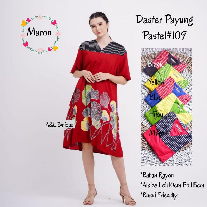 SIMIFASHION daster payung pastel (dress rumahan) motif etnik bahan rayon premium