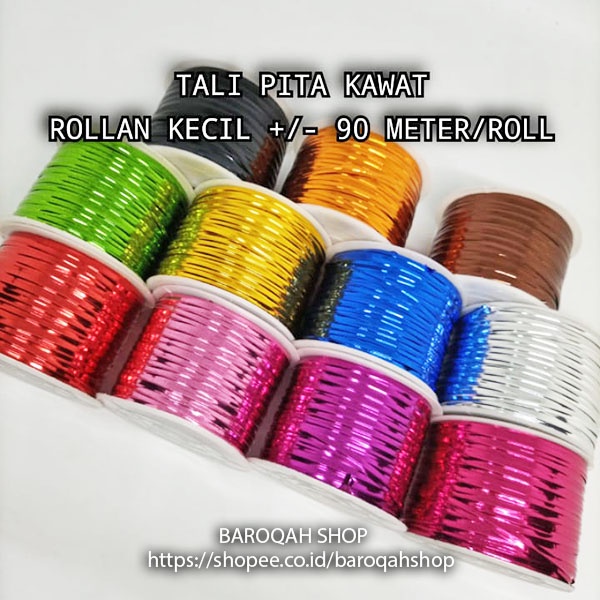 

Tali Pita Kawat Lilit Souvenir Twist Tie Eceran Meteran Per Roll 100 yard ( +/- 90 meter )