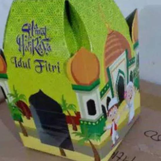 

10 lembar Kardus kue kering lebaran multifungsi utk 2 toples 500 gr & / toples 250gr dos box parcel