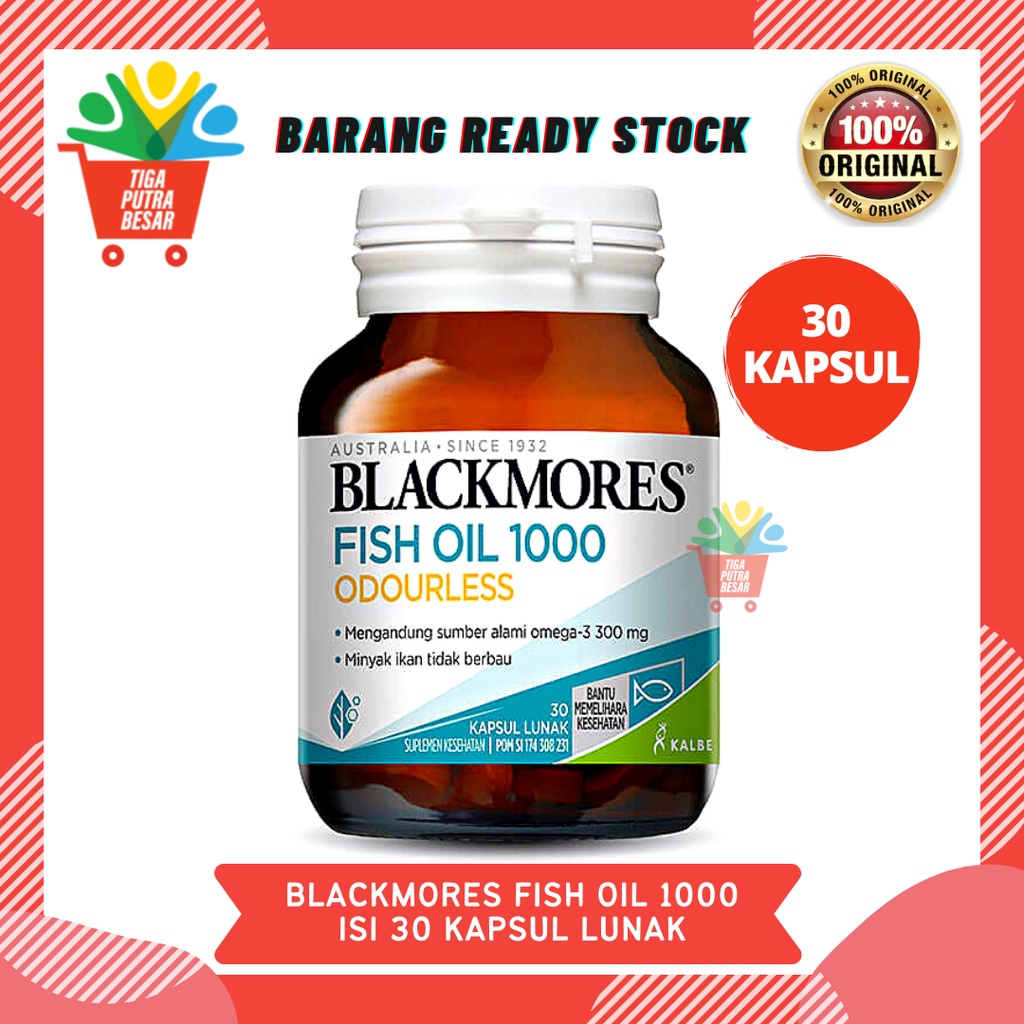 BLACKMORES FISH OIL 1000 MG ODOURLESS ISI 30 KAPSUL LUNAK SUMBER ALAMI OMEGA 3