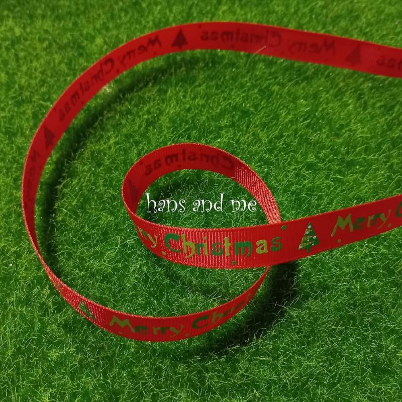 

Pita Natal Grossgrain Grosgrain 15mm Merry Christmas (per yard) WW