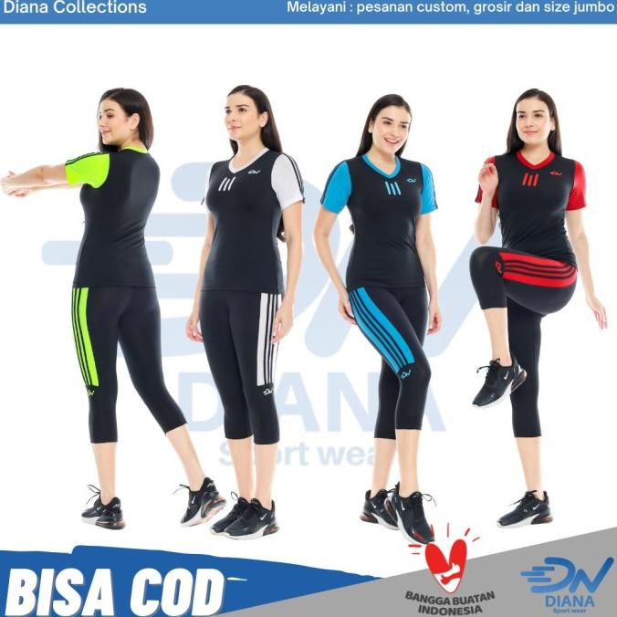 Setelan baju senam aerobik zumba wanita jumbo