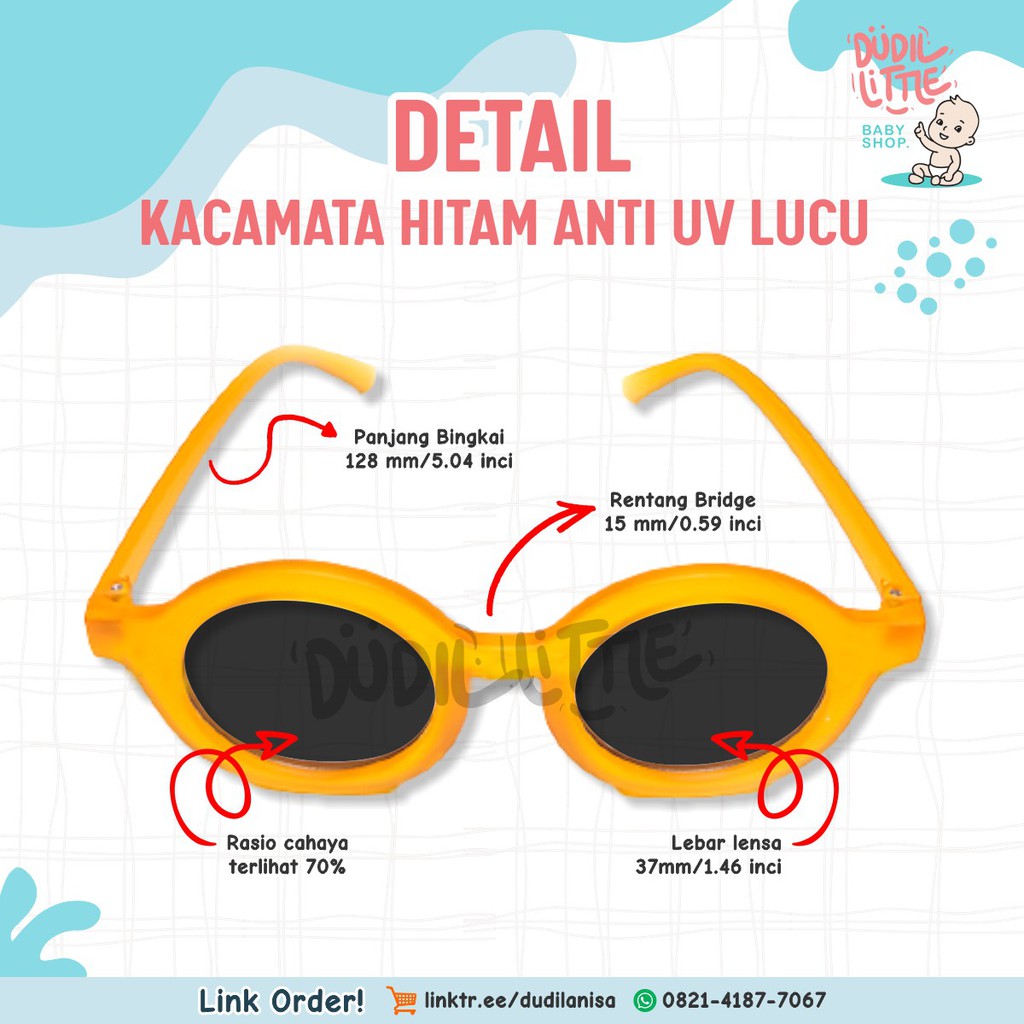 Kacamata Hitam Anti UV Lucu Untuk Bayi Anak Usia 1-8 Tahun