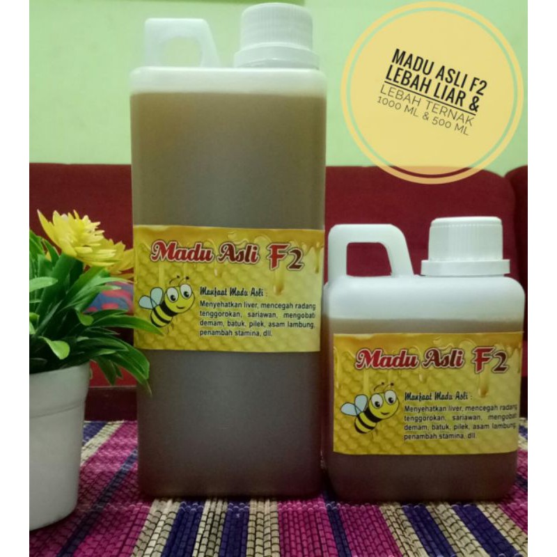 

Madu Asli F2 Kitchen (Raw Honey) Multiflora, Randu, Madu Liar Sumatera 500 ml, 1 liter