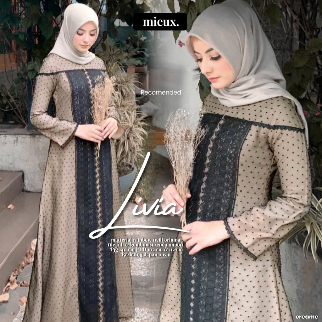 LIVIA gamis abaya turkey dress tile gamis renda kondangan gamis pesta original mieux
