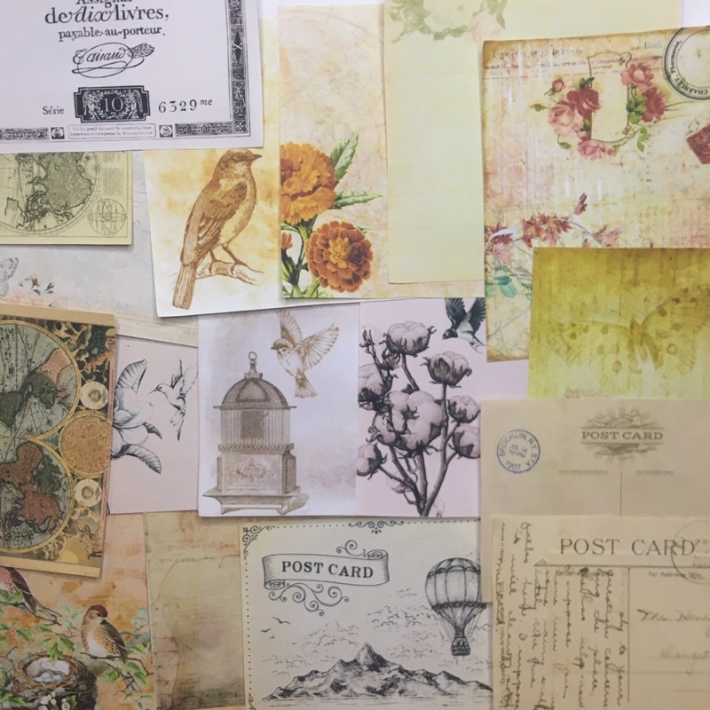 

[OUR JOURNAL] 32 pcs Vintage Paper design DECORATIVE PAPER for journalling ideas