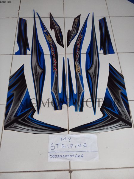 Sticker New Jupiter Z robot 2011 biru hitam striping stiker
