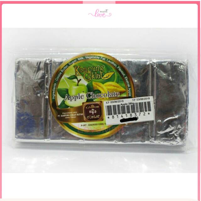 

COKLAT GuSant APPLE Chocolate Blok 250.g Kampung Coklat