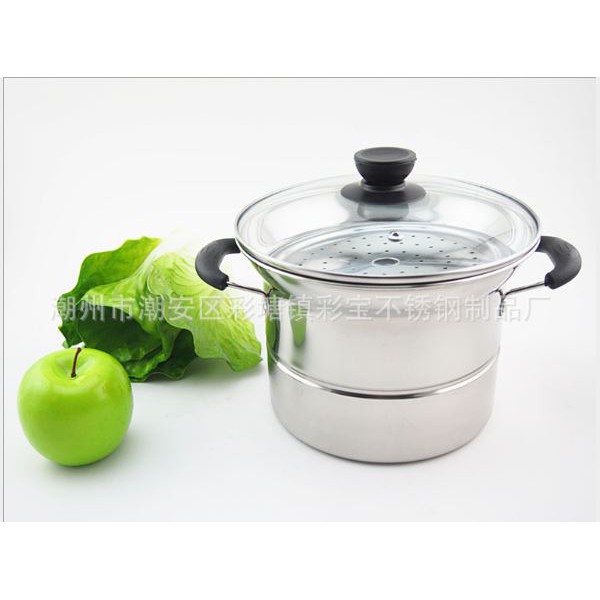 Steamer 3 in 1 multifungsi Pot Deep Fryer 22 cm Multifungsi pot 3 in 1 - Stainless