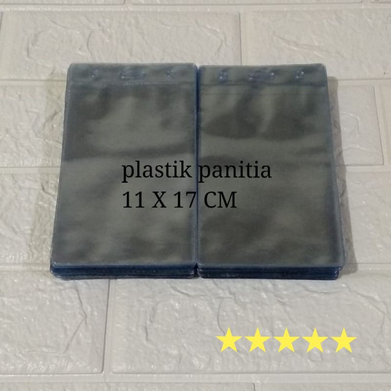 

plastik panitia, plastik nametag, ukuran 11x17cm, minil 1pak isi 100pcs