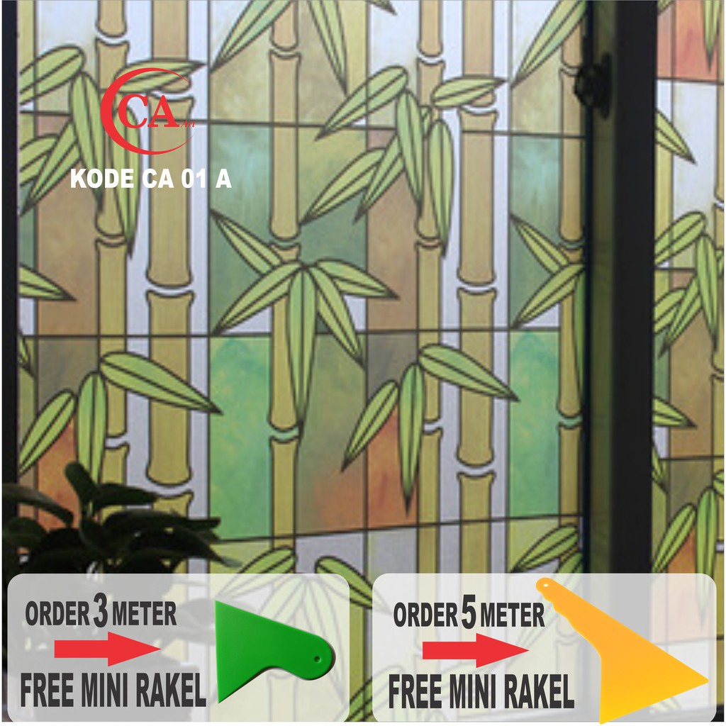 STIKER KACA SANDBLAST MOTIF BAMBU L-122 CM Stiker Kaca Jendela Stiker Kaca Jendela Rumah Sticker Kac