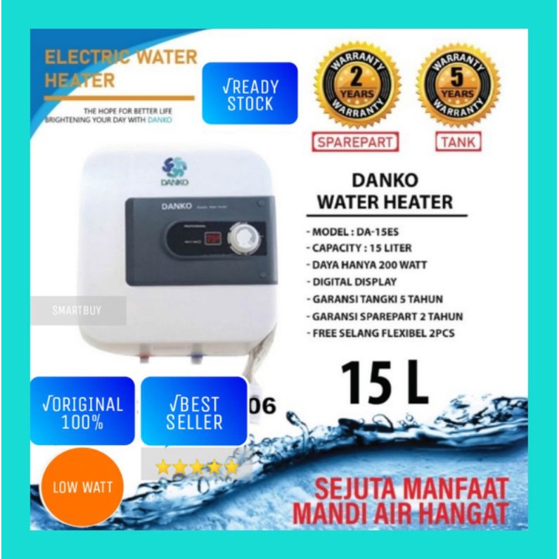 Pemanas Air Water Heater DANKO ORIGINAL 15 Liter Bergaransi Low Watt