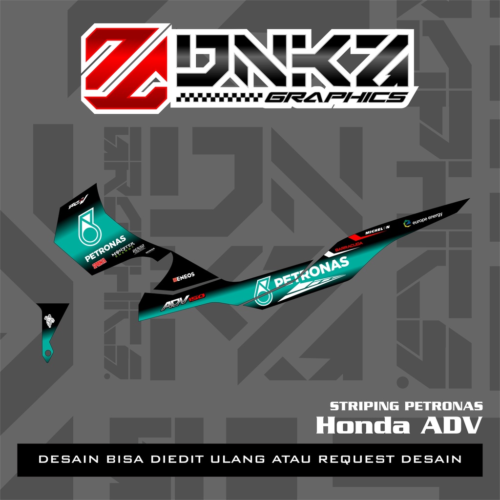 Stiker Honda ADV 150 Decal Striping Honda ADV 150 Premium Racing Petronas