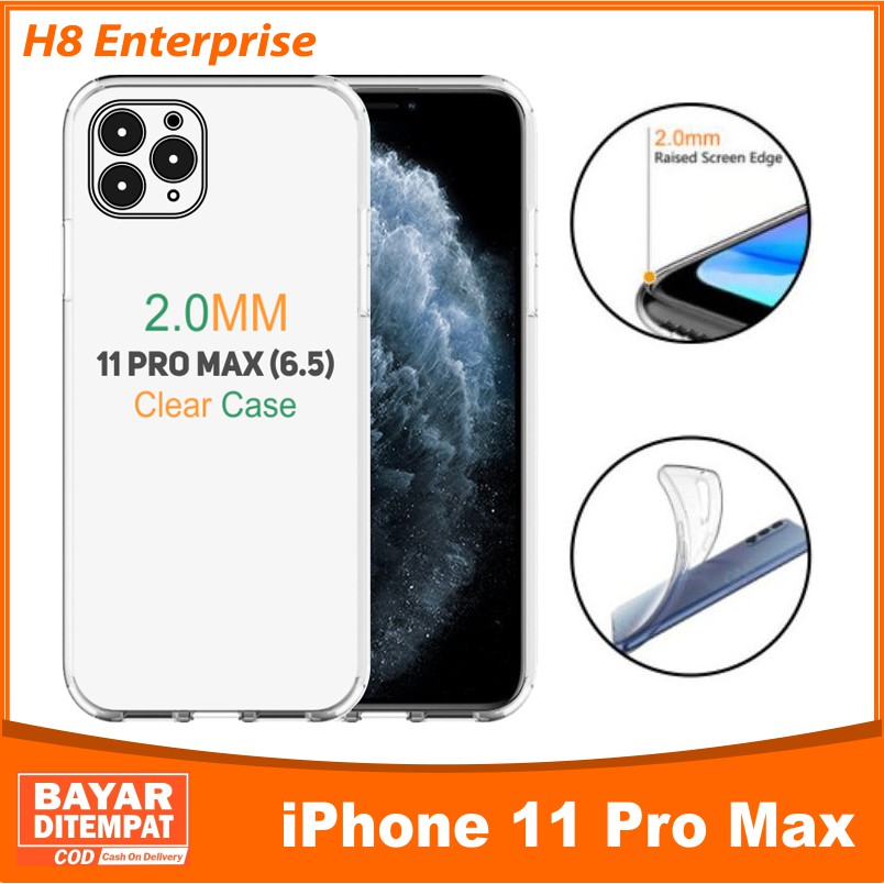 case iphone 11 pro max clear case tebal 2mm transparant tpu premium softcase