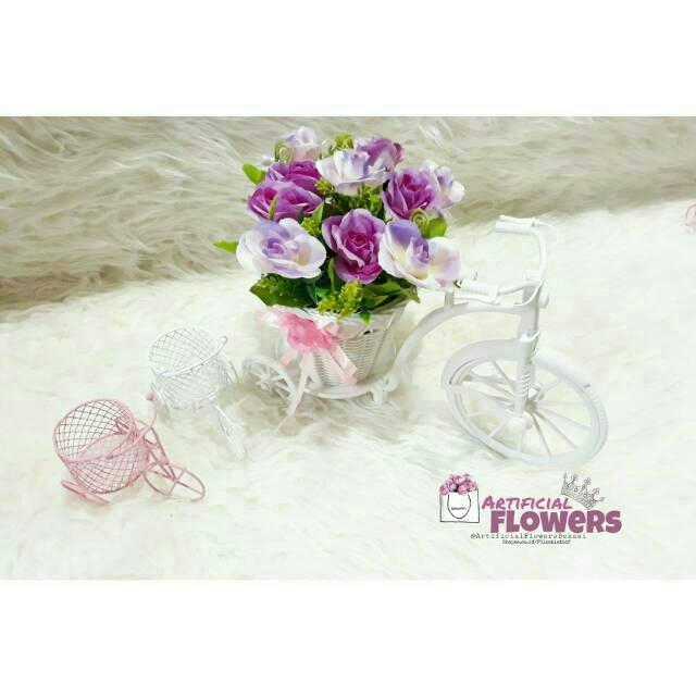 BUNGA POLAND VAS SEPEDA vas sepeda hias sepeda rotan vas bunga dekorasi miniatur sepeda home deco