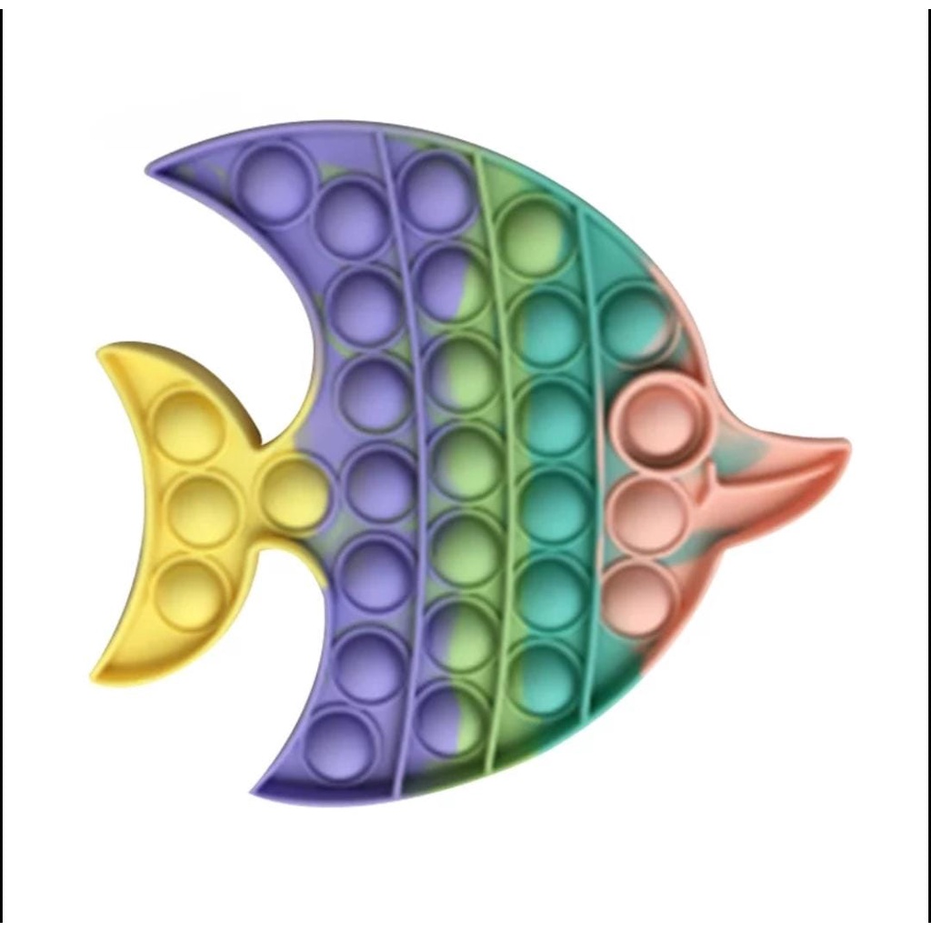 Push Bubble Fidget sensory Pop It Toy Mainan Anak untuk Penghilang Stress-Fish