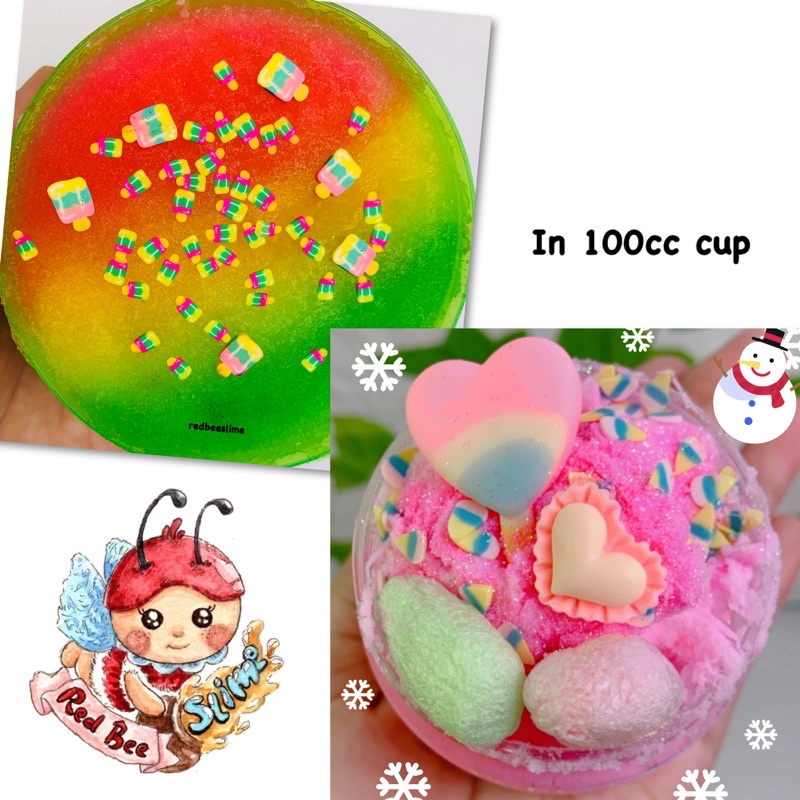 cloud slime and icee slime 100cc arum manis / es serut jadul 100ml snowonder premium slime by redbee
