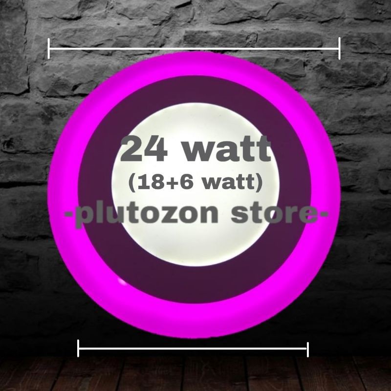 (24WATT) LAMPU DOWNLIGHT LED LAMPU PLAFON 2 WARNA LIST PINK