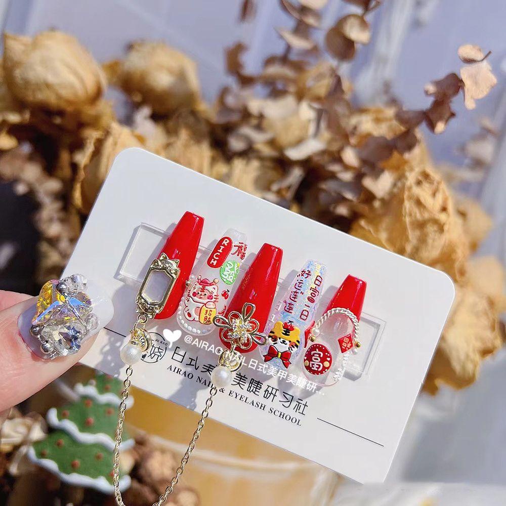 Mxbeauty Stiker Kuku 5D Motif Tahun Baru Imlek Untuk Nail Art|Dekorasi Kuku Gaya China