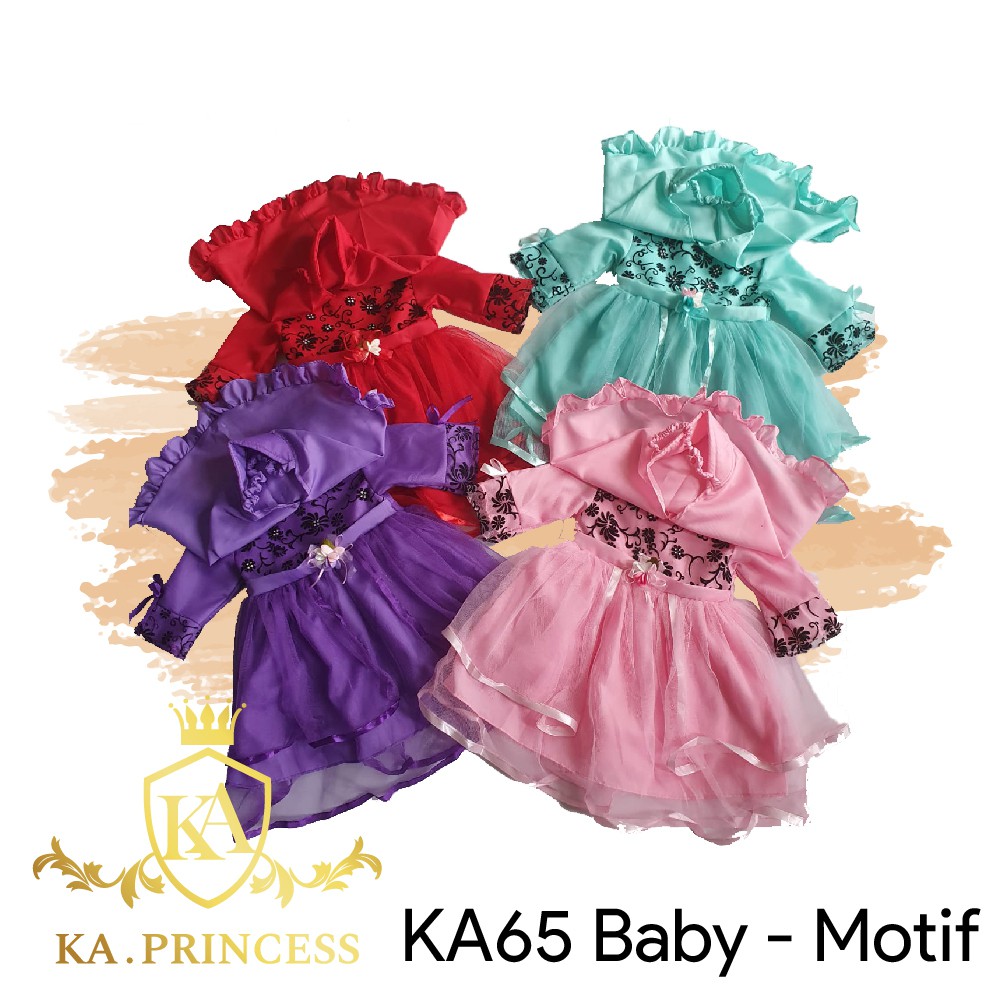 Baju Muslim Bayi Gamis Anak Perempuan 0-12 bulan Princess Baju Pesta Murah KA65 Motif Gaun Syari'i