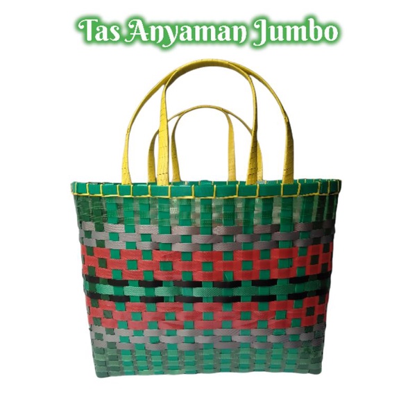 Tas Belanja Anyaman Tali Plastik Jumbo