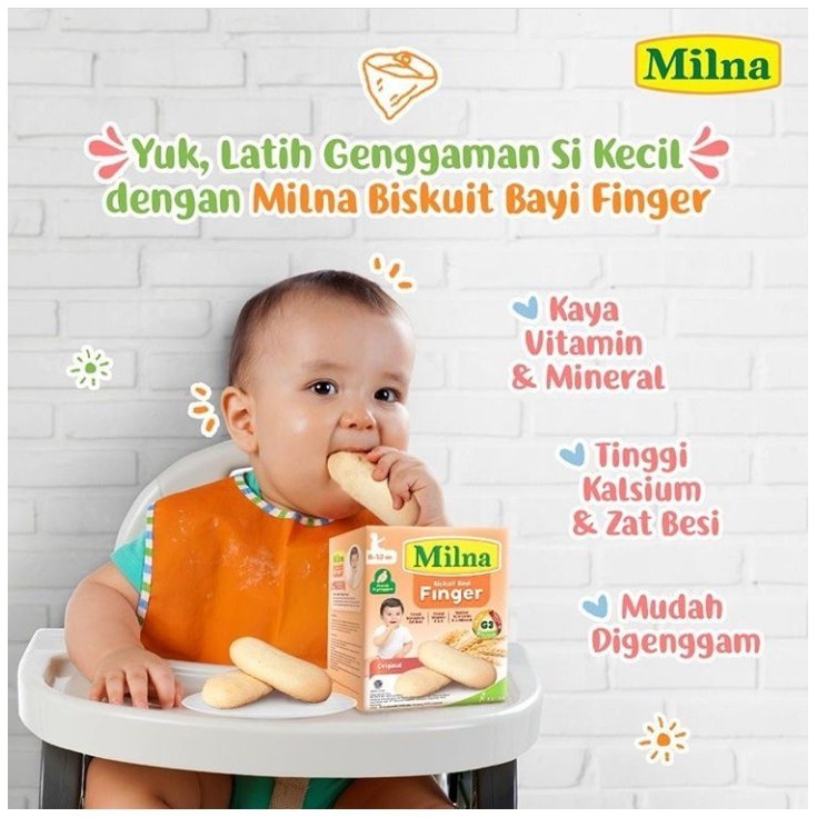 Milna Biskuit Finger Original 52gr Baby Food 8 Bln - Kabakids Store