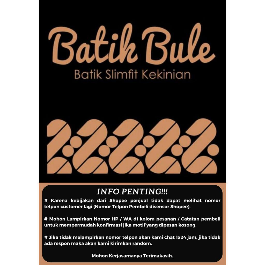 BatikBule Kemeja Batik Slimfit Pendek Motif Casual Warna Maroon &amp; Navy LBL 2075 &amp; 2076
