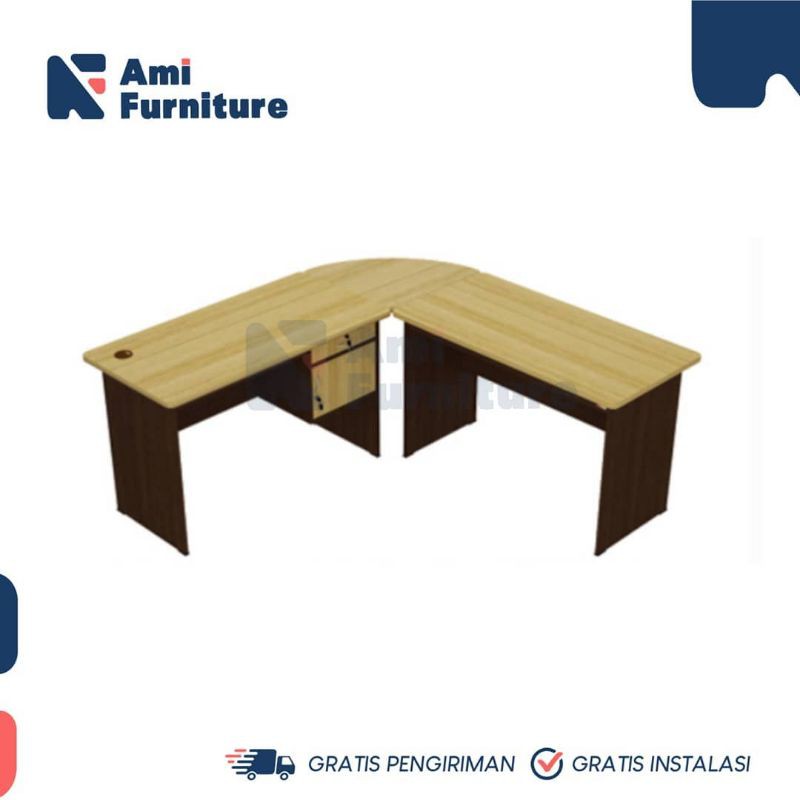 Meja Kerja/Meja Kantor Leter L murah Kombinasi Meja Kantor VINO SERIES merk ACTIV