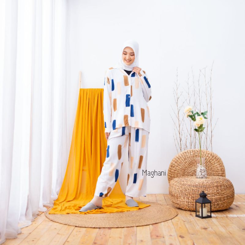 Piyama Wanita Jumbo Tiedye - Pajamas Motif - Setelan Tiedye Jumbo Rayon - Oneset Maghani - Piyama ce
