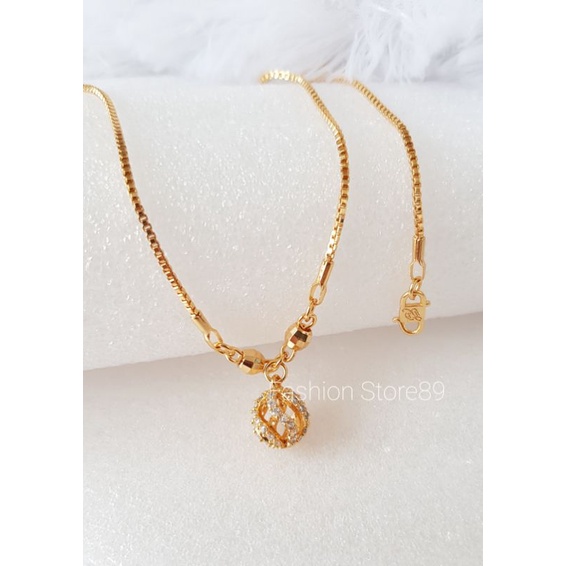 Ready Kalung Koye Bola permata balok mutiara import xuping yaxiya lapis emas bestseller antikarat