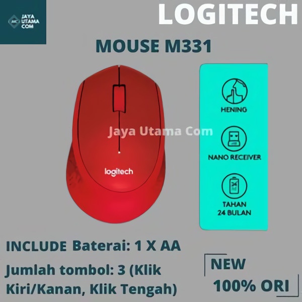 Mouse Wireless Logitech Silent Plus M331 Original