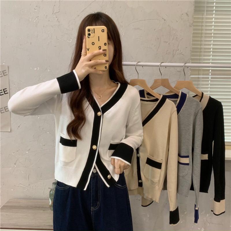 Baju wanita korea Cardigan rajut wanita Cardigan/Atasan Rajut Outer ​lengan Panjang Atasan wanita lengan panjang/ Atasan wanita korea/Sweater rajut/Cardigan panjang rajut crop