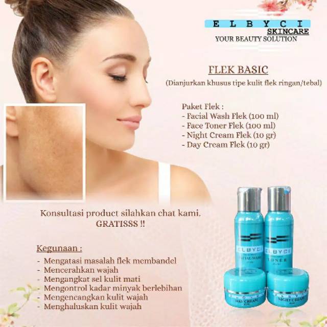 PAKET CREAM PEMUTIH UNTUK FLEK HITAM/PERAWATAN WAJAH/SKINCARE BY ELBYCI (FLEK BASIC)