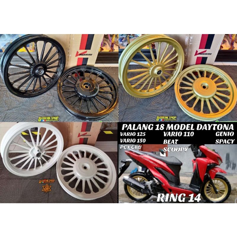 VELG VROSSI GALAXY DAYTONA PALANG 18 UK 185 215 RING 14 VARIO 125 150 BEAT SCOOPY