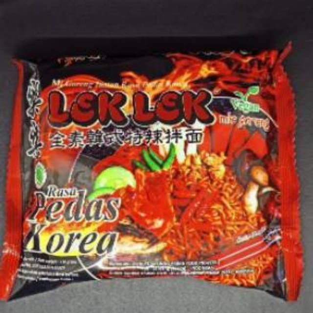 MIE LEK LEK RASA KOREA PEDAS - Mie Instan Vegan/Vegetarian (Halal) 5pcs