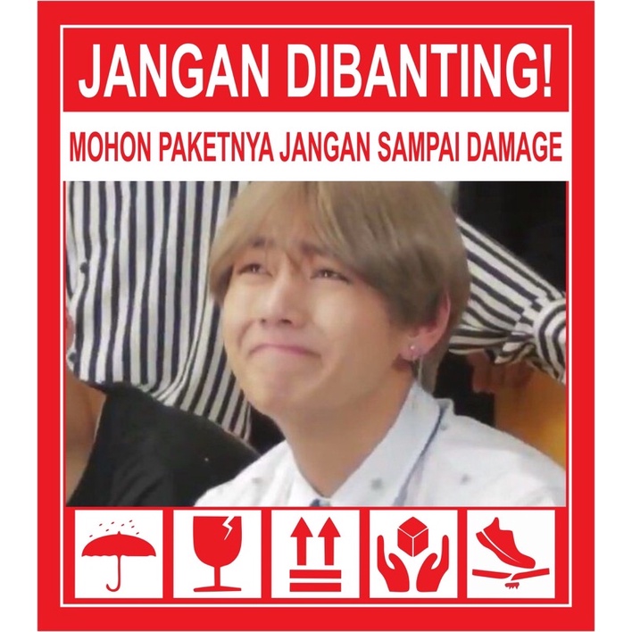 STIKER FRAGILE KPOP LUCU KOREA STIKER JANGAN DIBANTING-I
