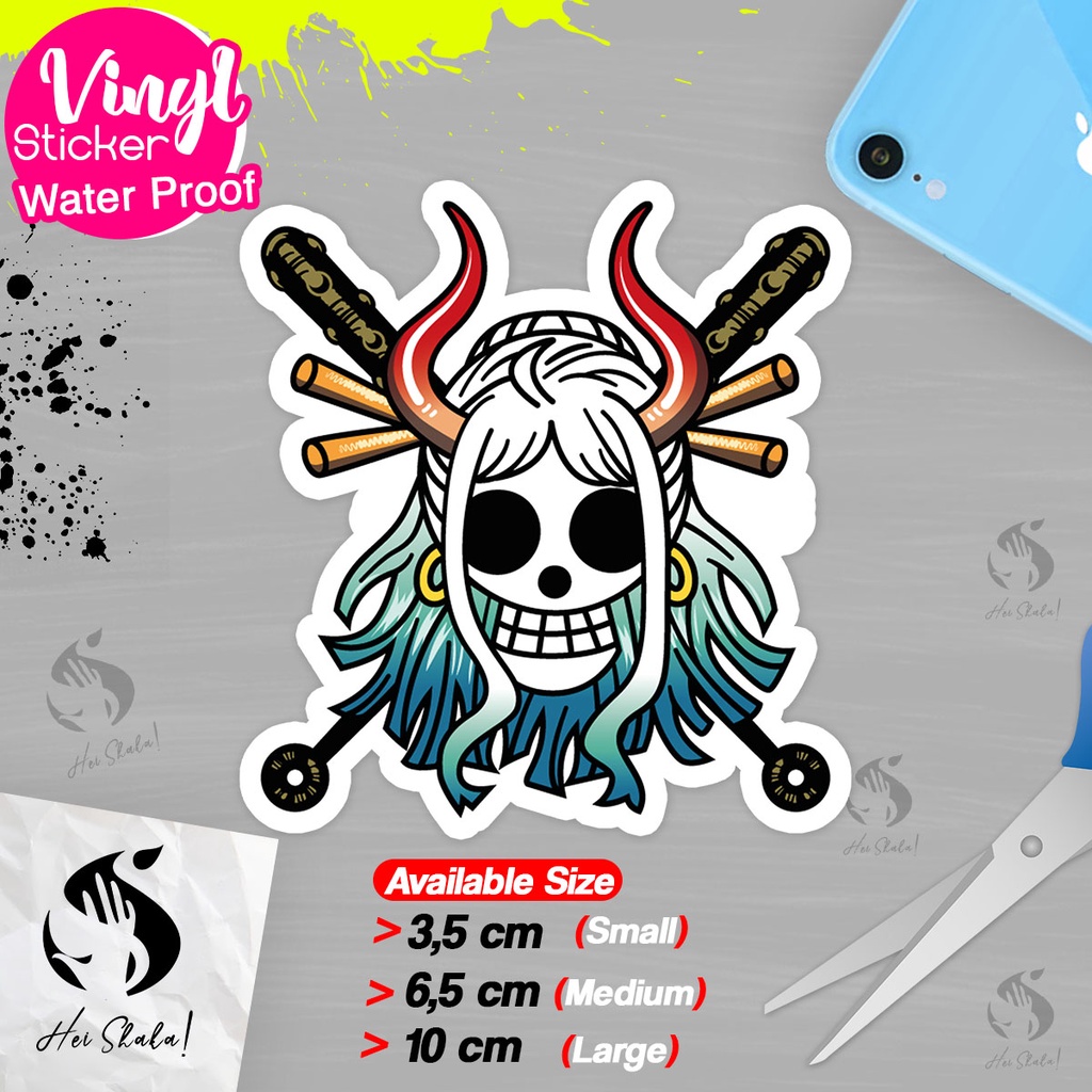 

Stiker One Piece Yamato Pirate Logo Sticker Anime Jepang Bahan Vinyl Anti Air