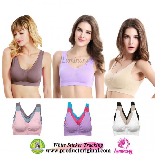 Daleman Bra colour set 3pcs / Set pakaian dalam bh warna wanita / import bra summer pastel classic