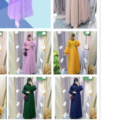 ♕ ☑️Pakaian Gamis Busui Terbaru/Gamis Tutu Tille Dot/3Size L-XL-XXL/Jumbo/Maxi Salsa/Inah Dress Brok
