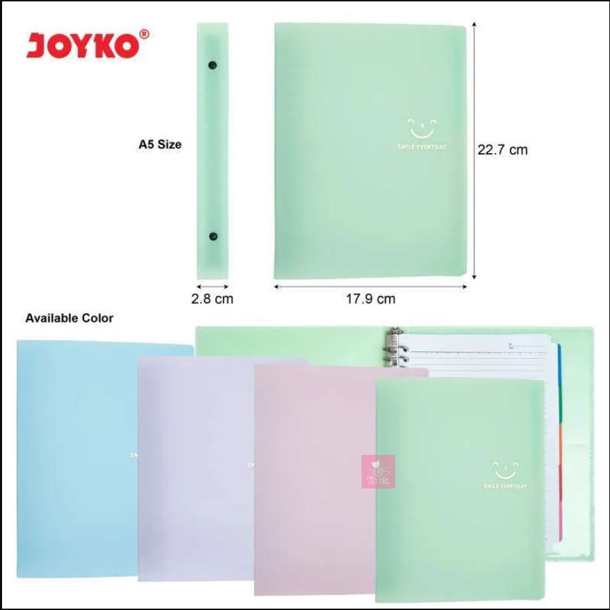 

Joyko Binder Note A5 SMILE MHPTSM-517 Jurnal Pastel Color 20 Ring