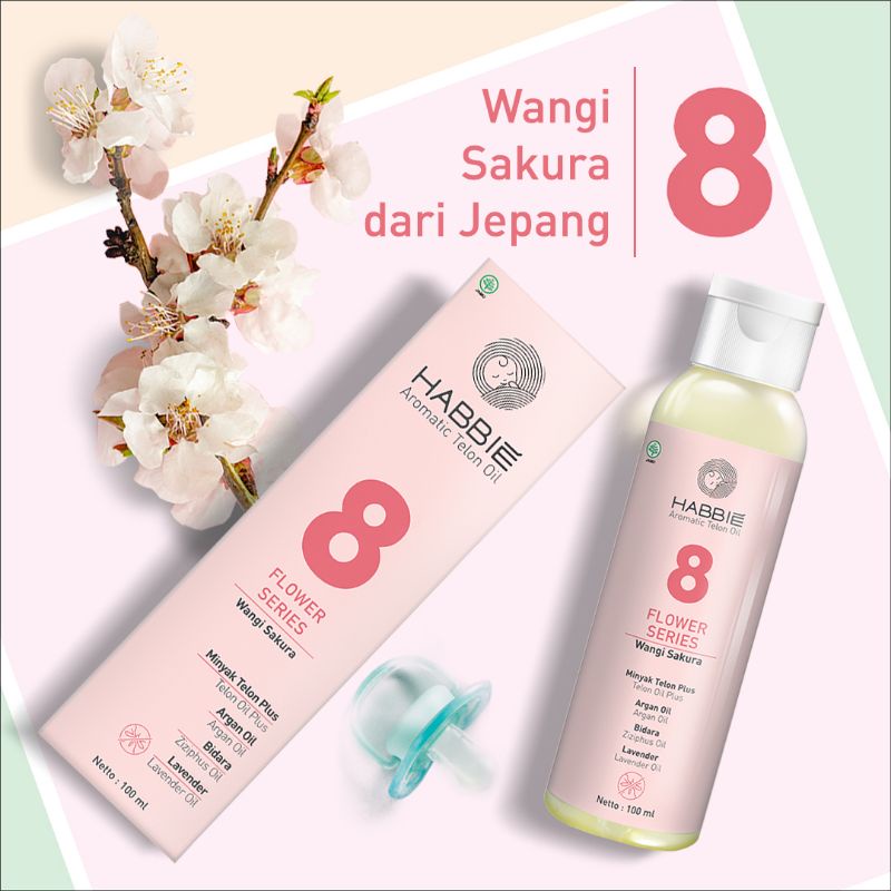 Habbie Aromatic Telon Oil Plus (Flower Series) No. 8 Sakura --100ml