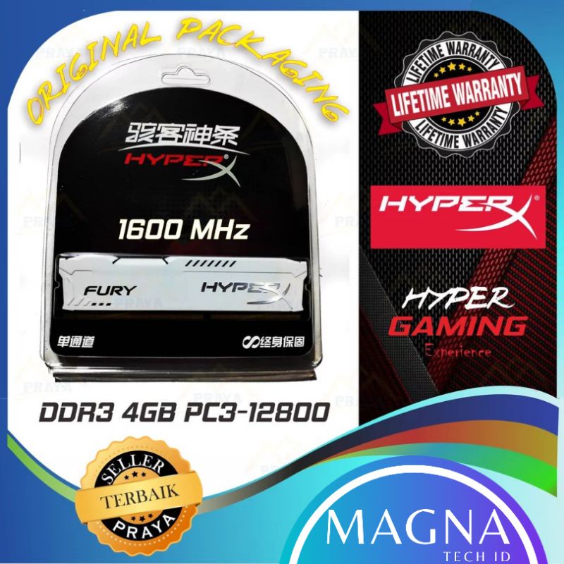 ORIGINAL RAM PC DDR3 4GB KINGSTON HYPERX HEATSINK PC12800 1600 MHZ