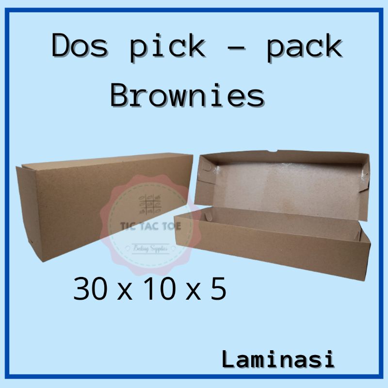 Dos brownies 30x10x5/dos coklat/dos brownies coklat/dos pick-pack/dos pick-pack brownies (isi 10pcs)