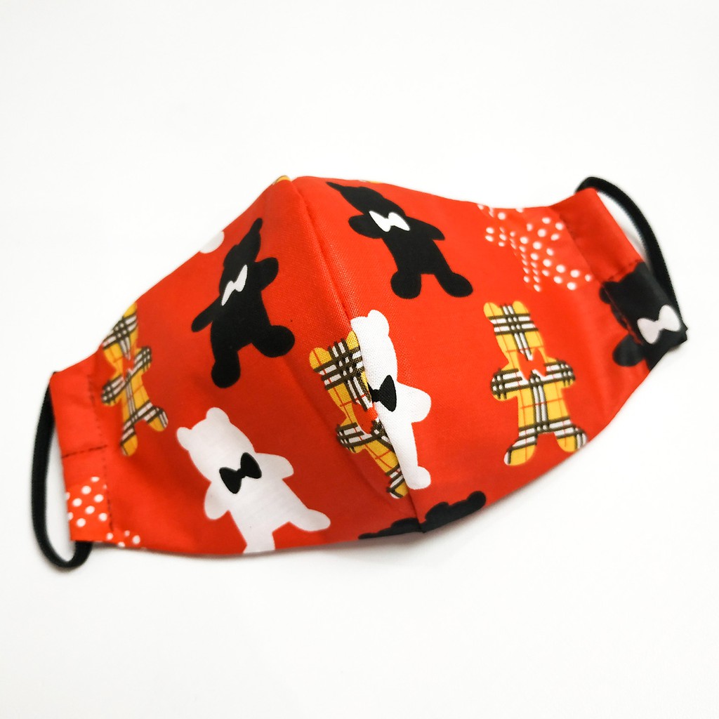 Masker Katun Motif ( RED BEAR )