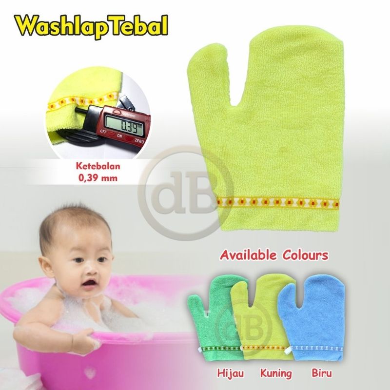 Washlap Jari Bahan TEBAL Washlap Perlengkapan Bayi Lahir Washlap Mandi Bayi Newborn Bentuk Kotak